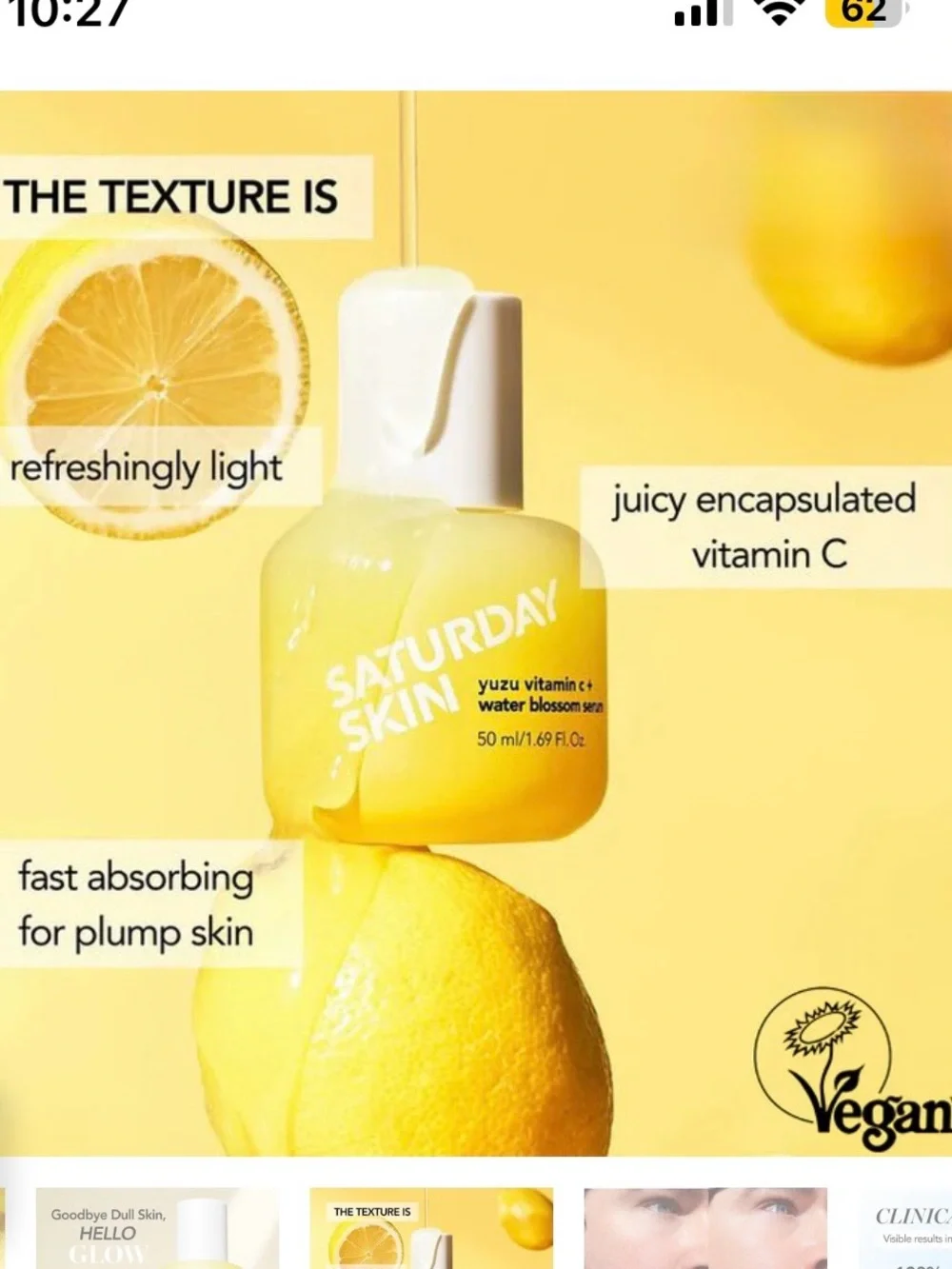 Saturday Skin Yuzu Vitamin C + Water Blossom Serum